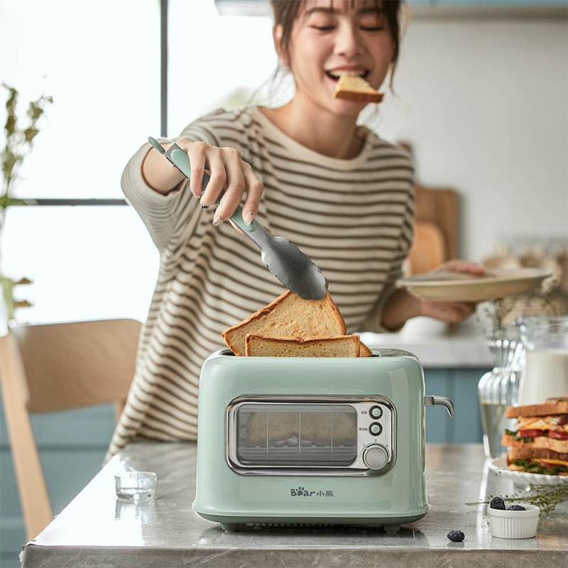 Visible Glass Window 2 Slice Mini Bread Toaster