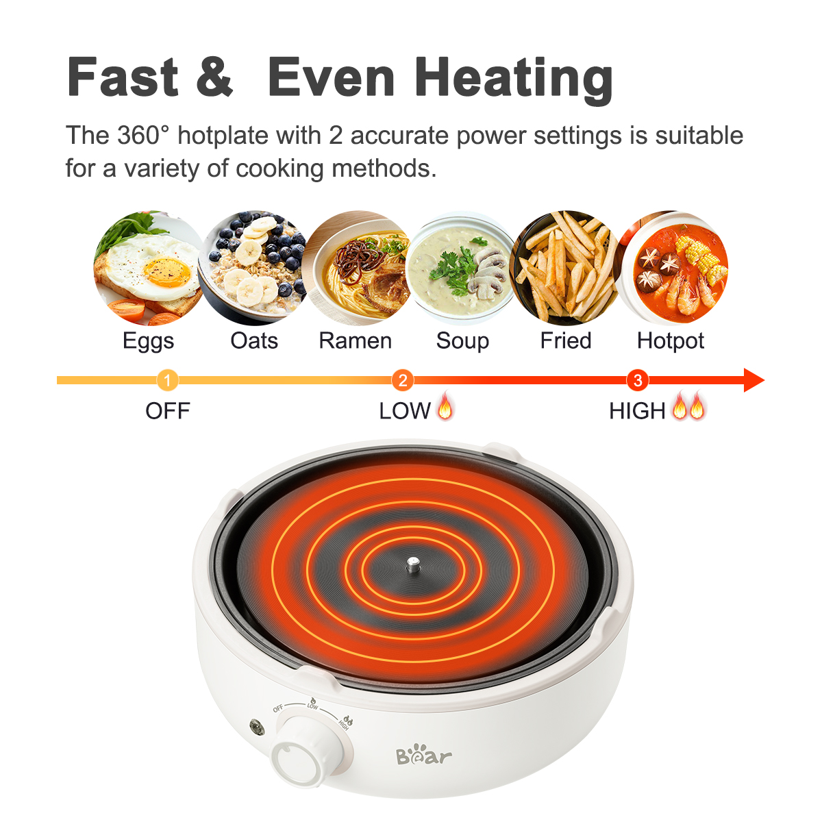 Bear Electric Pot with Steamer