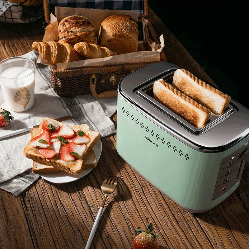 Retro Style 2 Slice Bread Toaster With Steel Housing