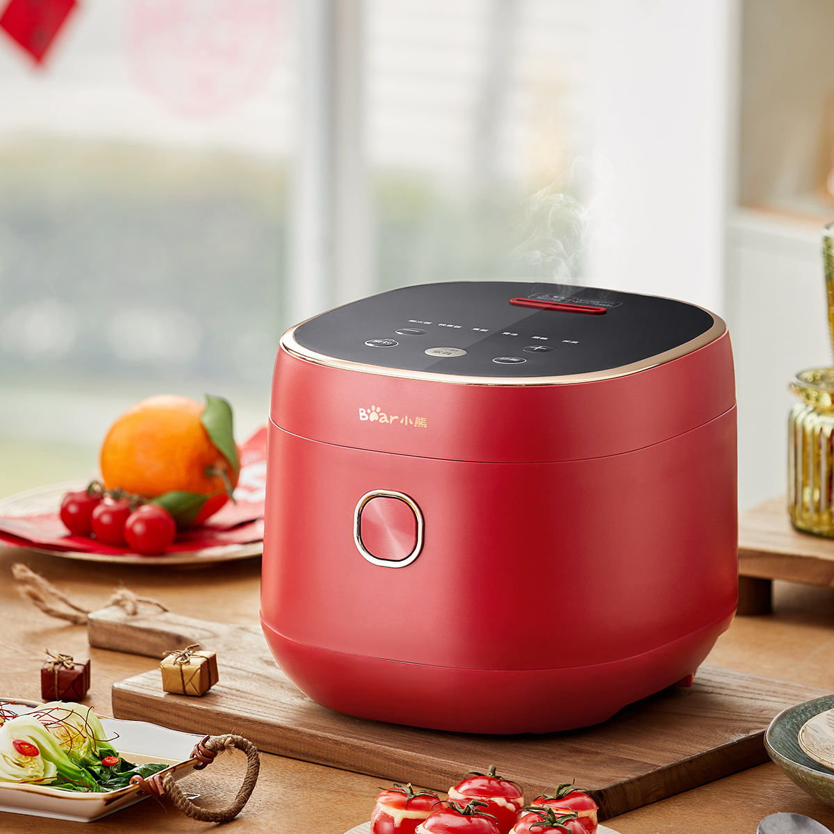 3L Smart Red Electric Rice Cooker