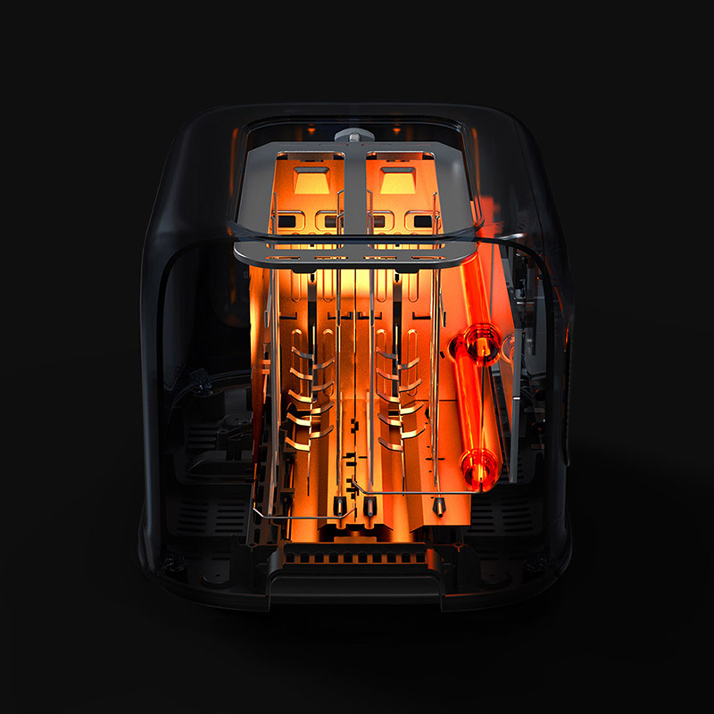 Wide Slot 2 Slice Toaster with Visible Window 